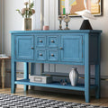 Navy Wood Console Table with 4 Drawers and 2 Cabinets Q1608