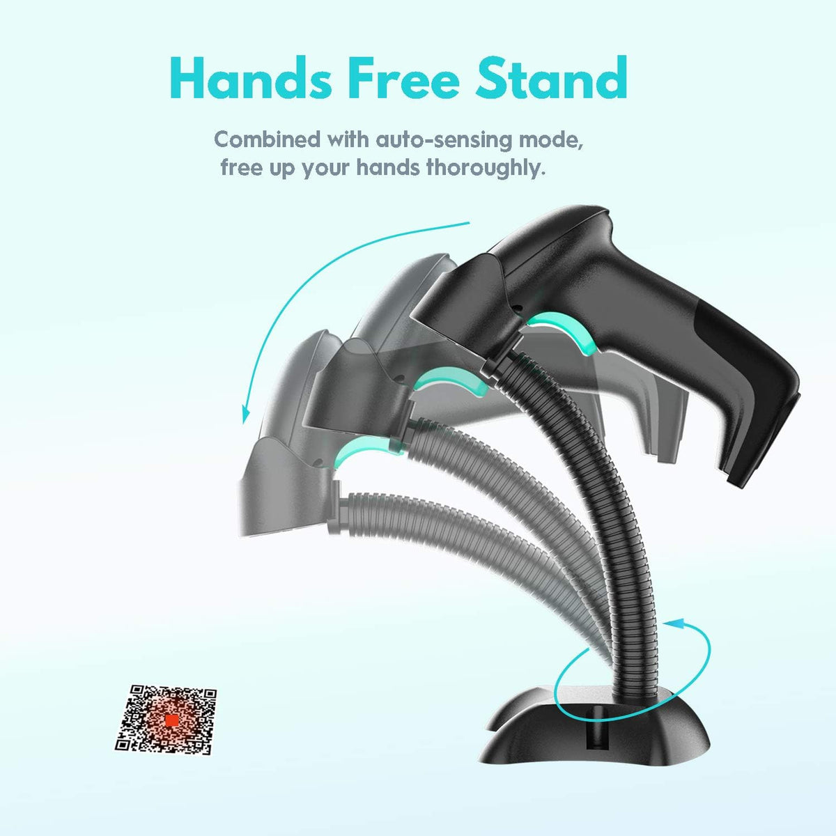 Wireless 2D Barcode Scanner with Hands-Free Stand W851490