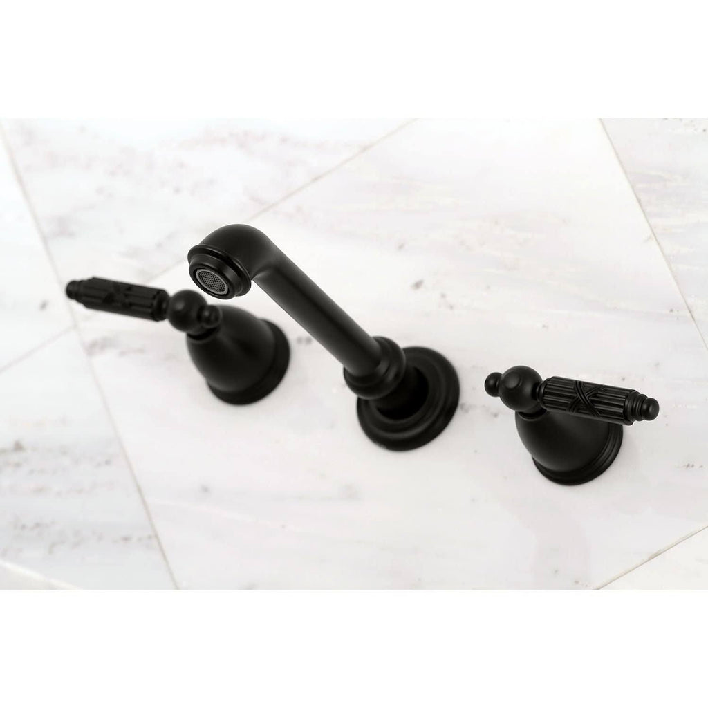 Polished Nickel 8-Inch Center Wall Mount Bathroom Faucet R73678