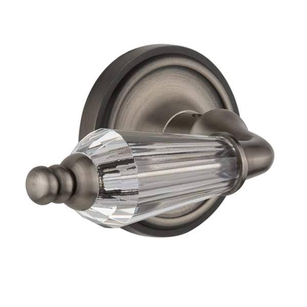 Classic Rosette with Parlor Lever Privacy - 2.75x22 Antique Pewter N376