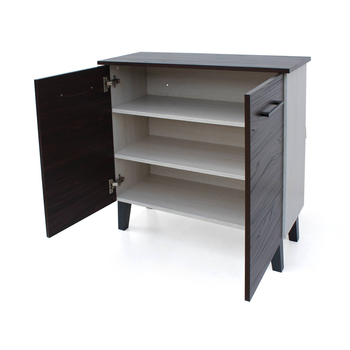 Walnut + Sonoma Oak 3-Shelf Faux Wood Cabinet L36760