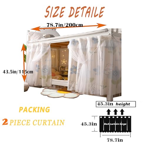Bottom Bunk Bed Curtains Cloth Breathable Bed Canopy Shading Nets for Single Bed Z699