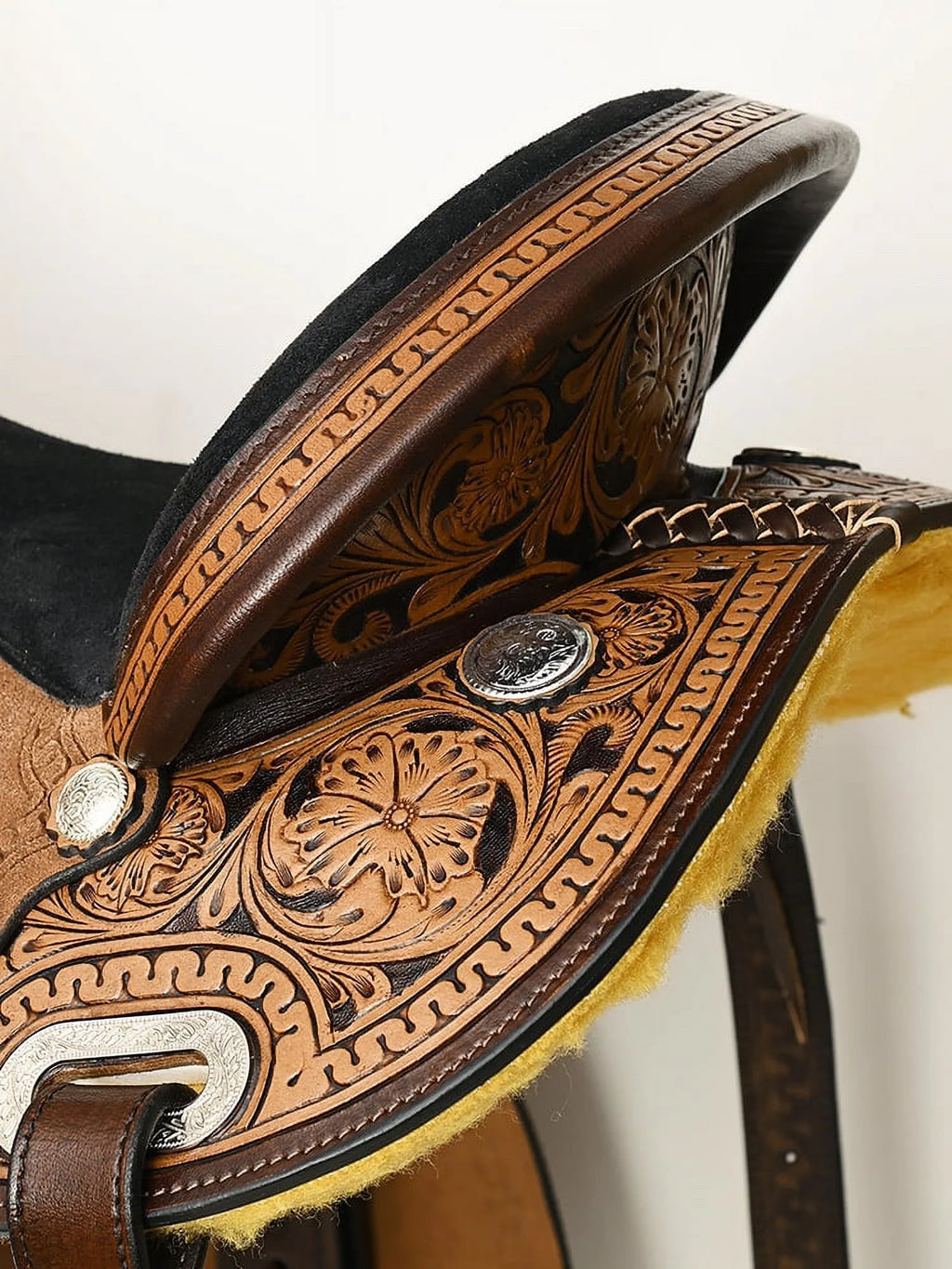 Dark Brown Leather Saddle Set with Reins L426754