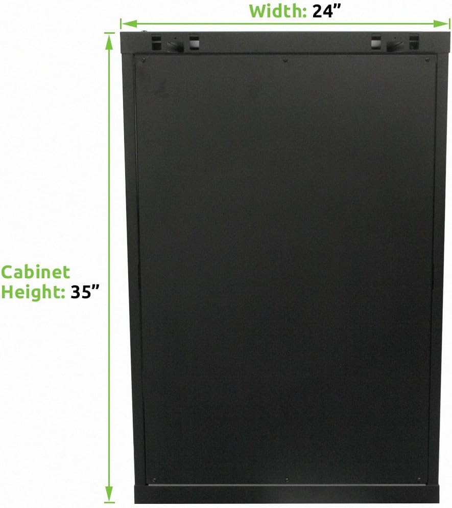 18U Wallmount Cabinet Enclosure 19-Inch Server Network Rack with Locking Glass Door Black L56597