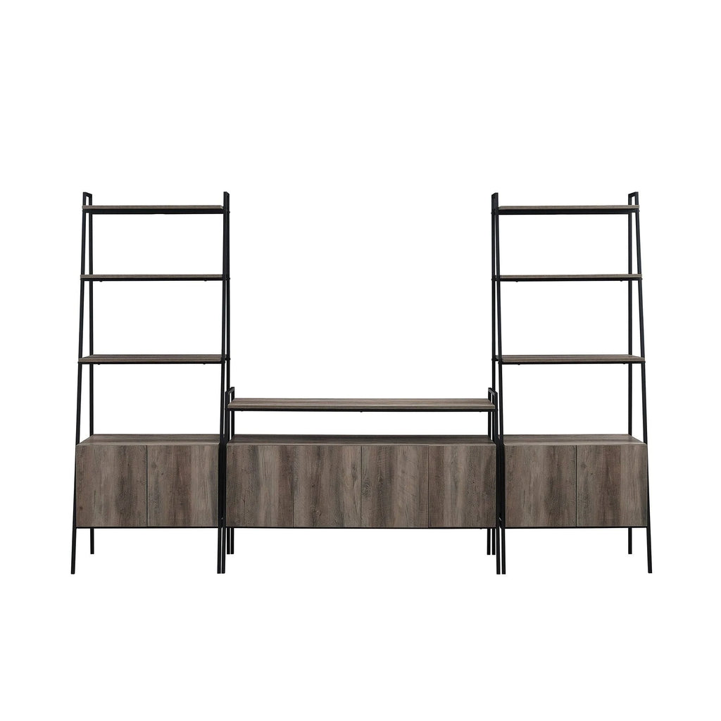 3-Piece Ladder Storage Entertainment Wall - Mocha S929