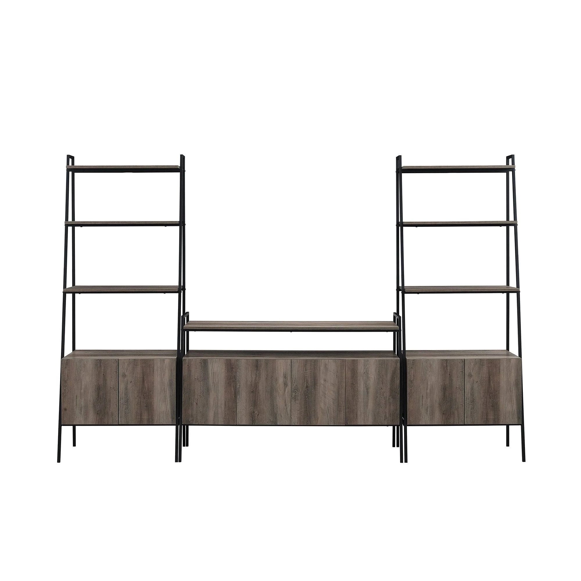 3-Piece Ladder Storage Entertainment Wall - Mocha S929