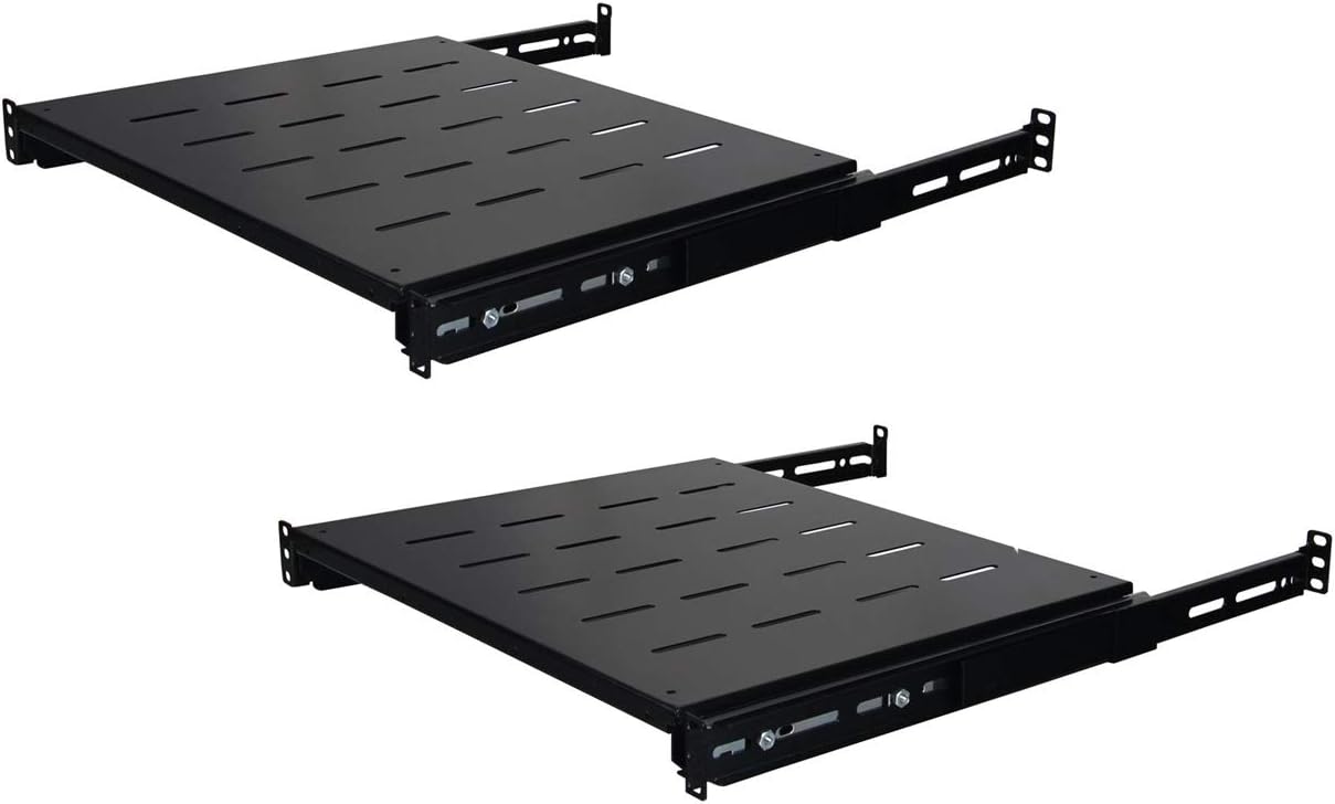 250mm 1U Heavy Duty Steel Sliding Shelf 2 Pack K41605