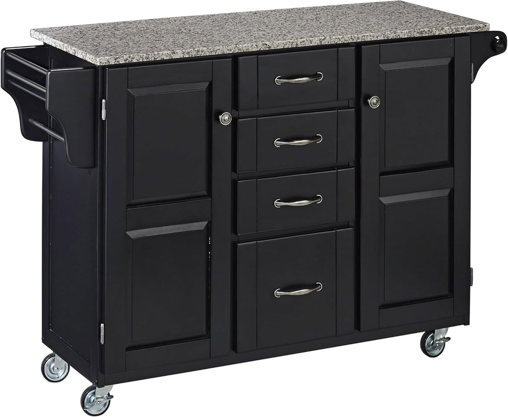 Natural 2 Door Kitchen Cart with Granite Top N141093