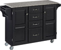 Natural 2 Door Kitchen Cart with Granite Top N141093