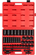1/2 Inch Drive 43-Piece SAE Impact Socket Set with Heavy Duty Storage Case C928