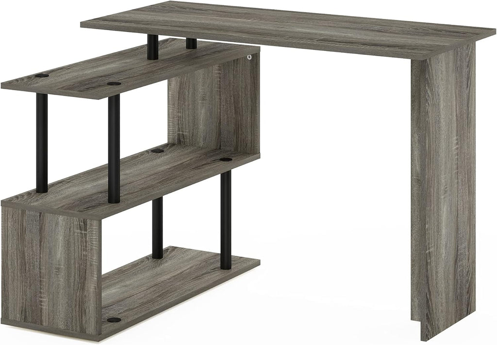 L-Shape Computer Desk with 3-Tier Shelves J747