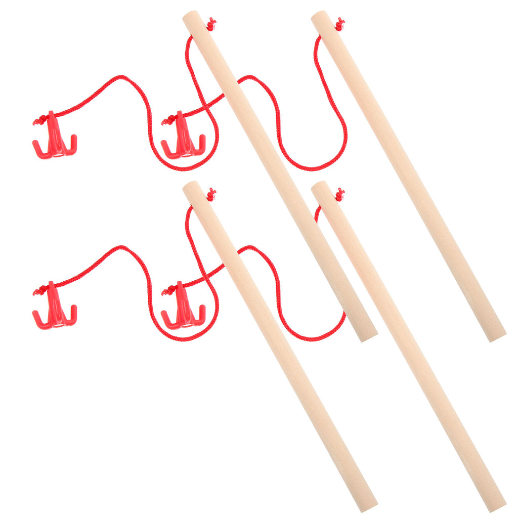 Magnetic Fishing Toy Wooden Rods 4 Pcs D52821