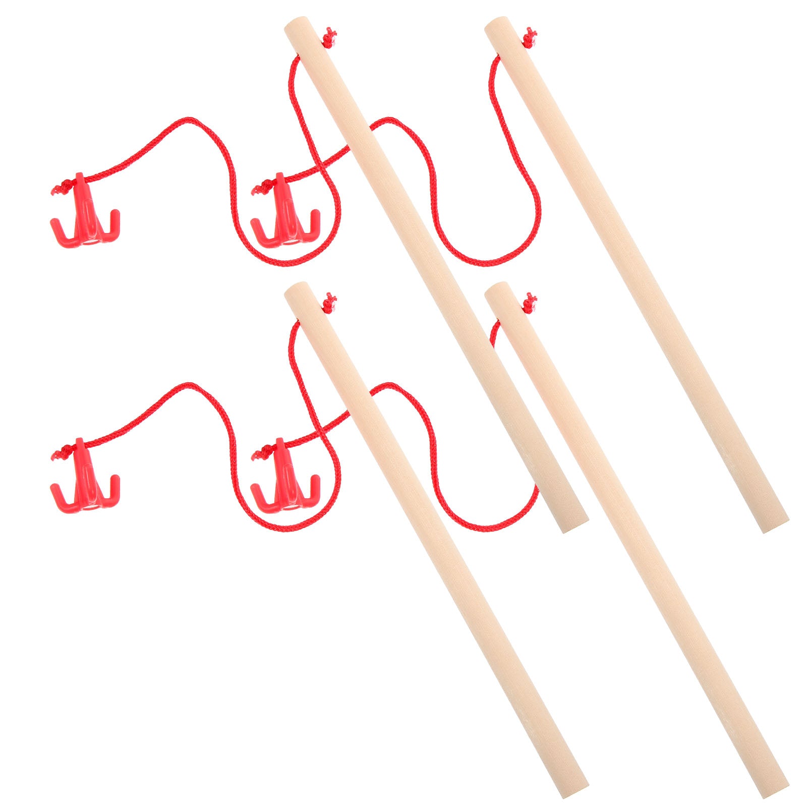 Magnetic Fishing Toy Wooden Rods 4 Pcs D52821