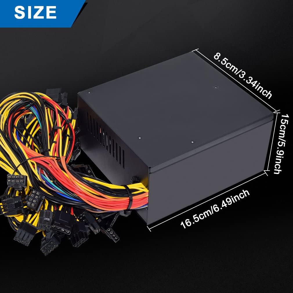 1800W PSU Mining Power Supply with 1.5m US Plug Adapter Cable C65775