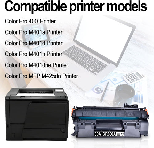 (5 Pack, Black) Compatible Toner Cartridge 80A S687