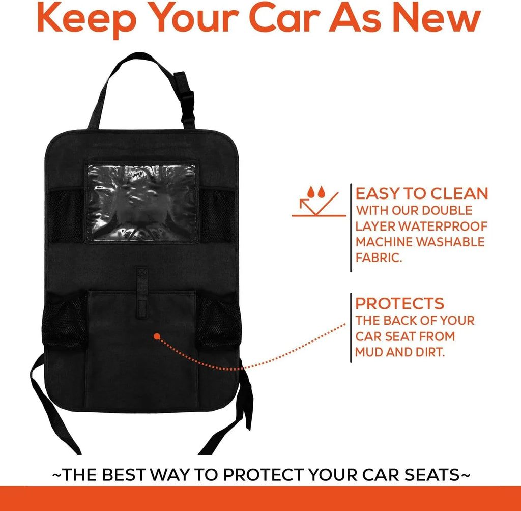 Black 2 Pack X-Large Backseat Car Organizer with 5 Pockets U998504