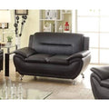 Black Faux Leather Loveseat E88650