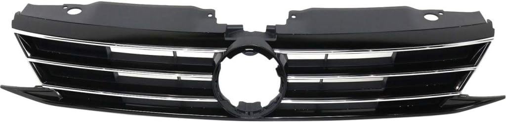 Textured Black Plastic Grille Assembly with Chrome Molding R942407