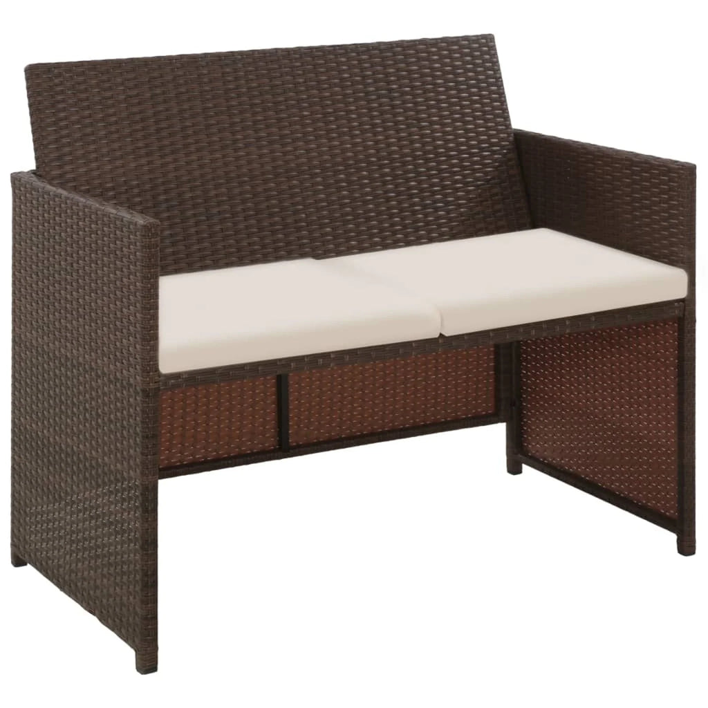 4 Piece Poly Rattan Outdoor Sectional Sofa Set with Coffee Table O2135