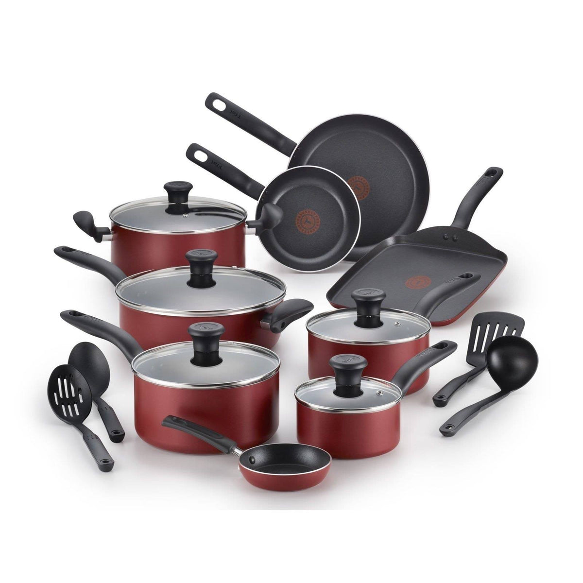 18 Piece Red Nonstick Cookware Set L76505