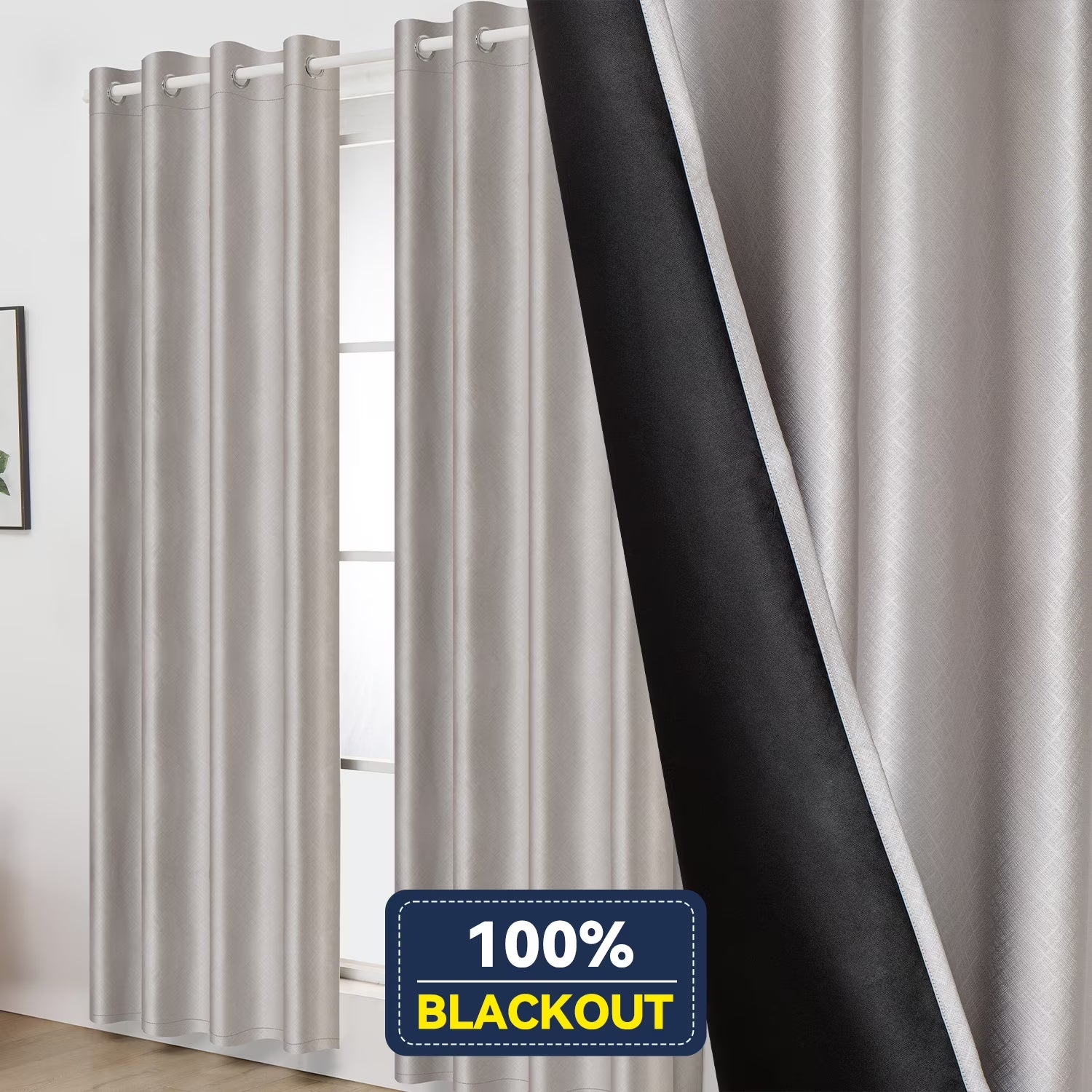 Silver Grommet Blackout Curtain Single Panel 52x95 inch F23324