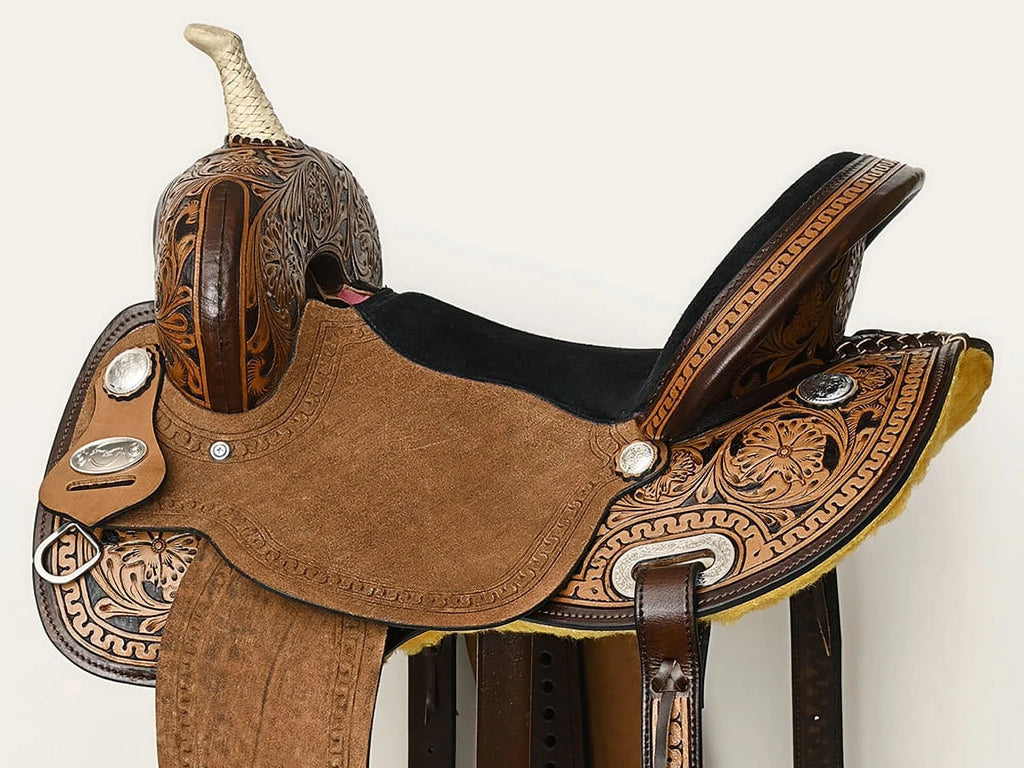 Dark Brown Leather Saddle Set with Reins L426754
