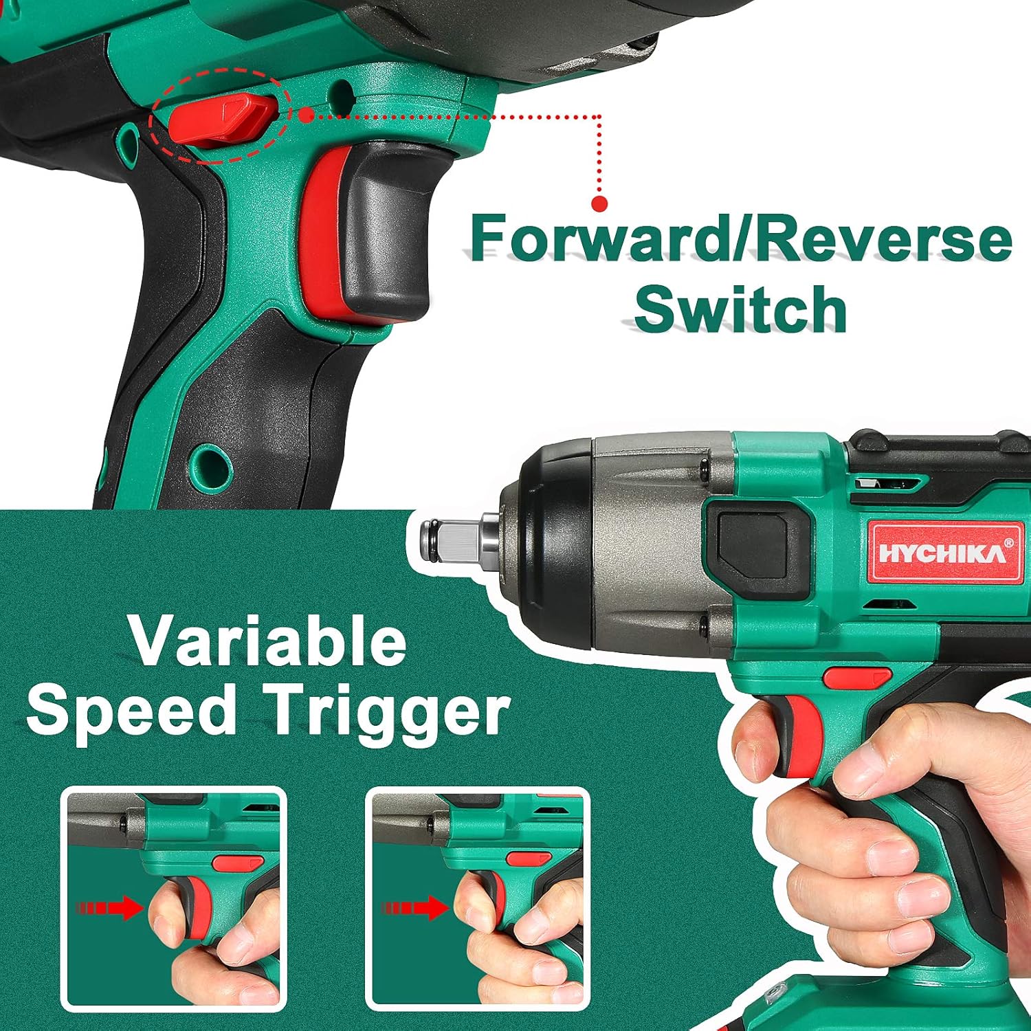 Cordless Impact Wrench 20V Max, 260 Ft-lbs Max Torque, 1/2 Metal Chuck, 4.0 AH Battery, LED Light, 3 Pcs Sockets, Carrying Case M2952