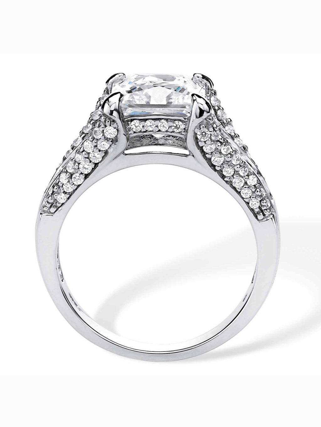 Platinum-plated Sterling Silver 2-Piece Bridal Ring Set with Cubic Zirconia A295260