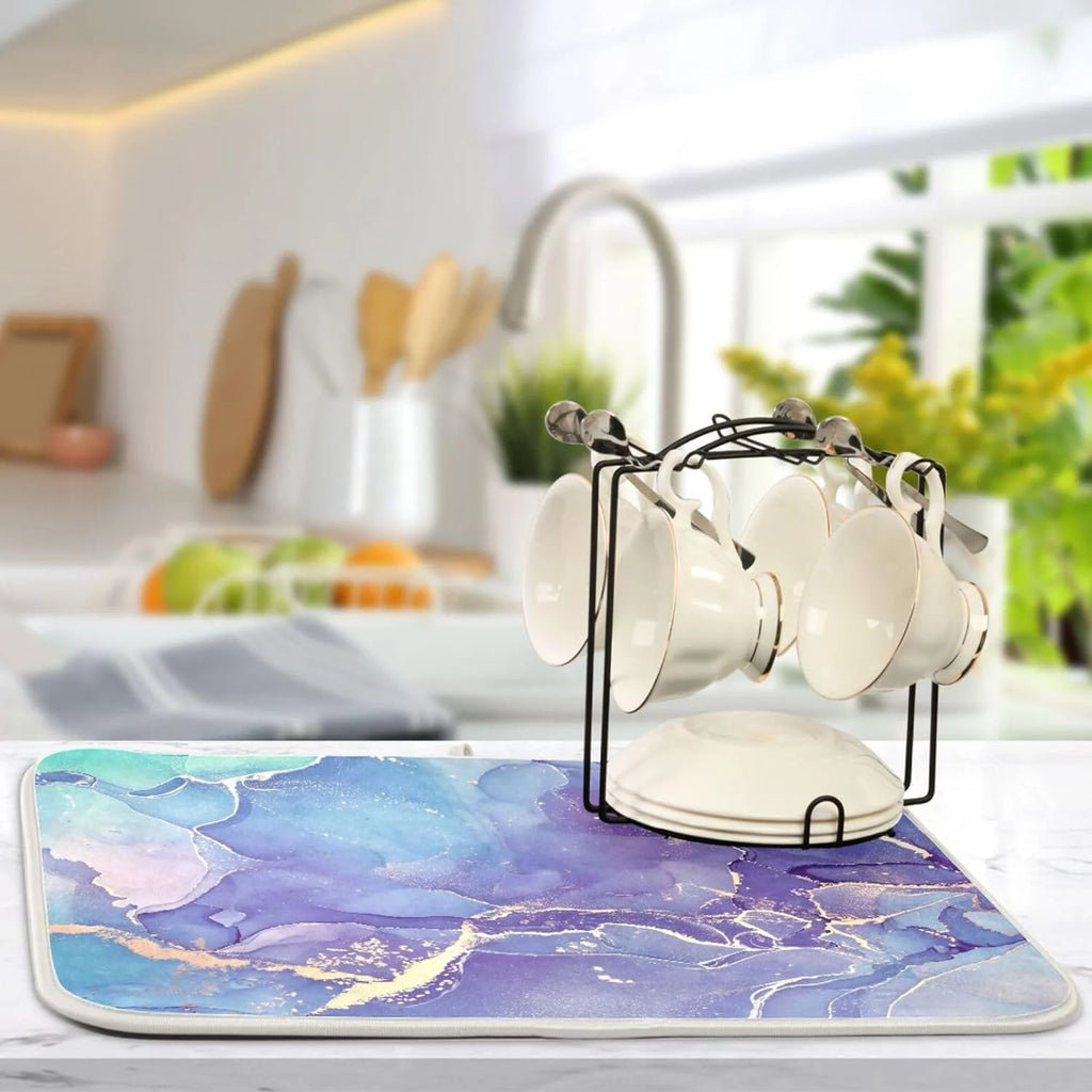 Marble Texture Dish Drying Mat 16x18Inch P8374