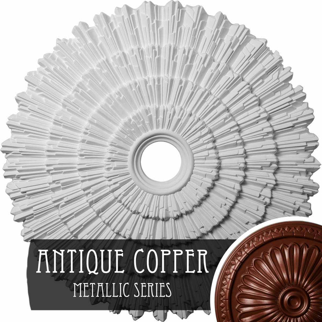 Hand-Painted Antique Copper Ceiling Medallion D965