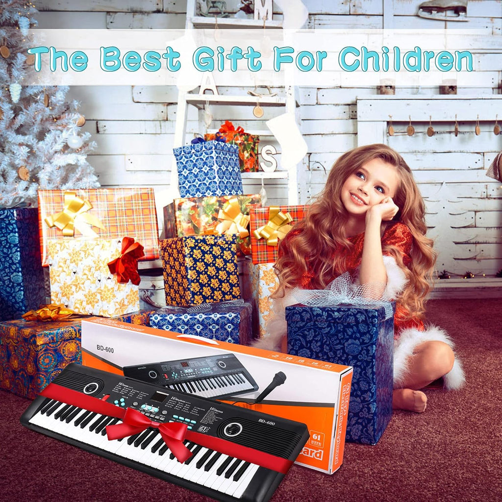 61 Keys Portable Electronic Digital Piano Keyboard with Built-In Speaker Microphone, Pack of 2 N575636