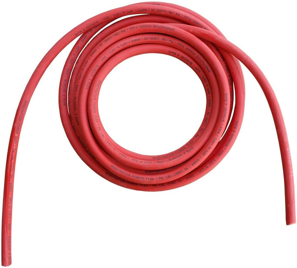 6 Gauge 25 Feet Black + 25 Feet Red Pure Copper Flexible Cable Wire V251