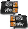 Headlights with Clear Lens Chrome Housing Amber Reflector O8803