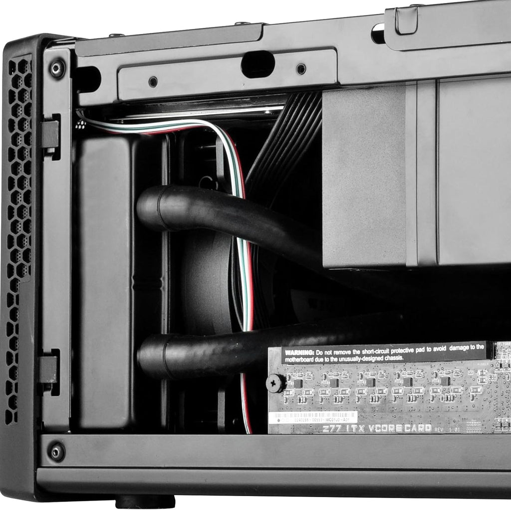 Black Ultra Compact Mini-ITX Computer Case with Mesh Front Panel P38004