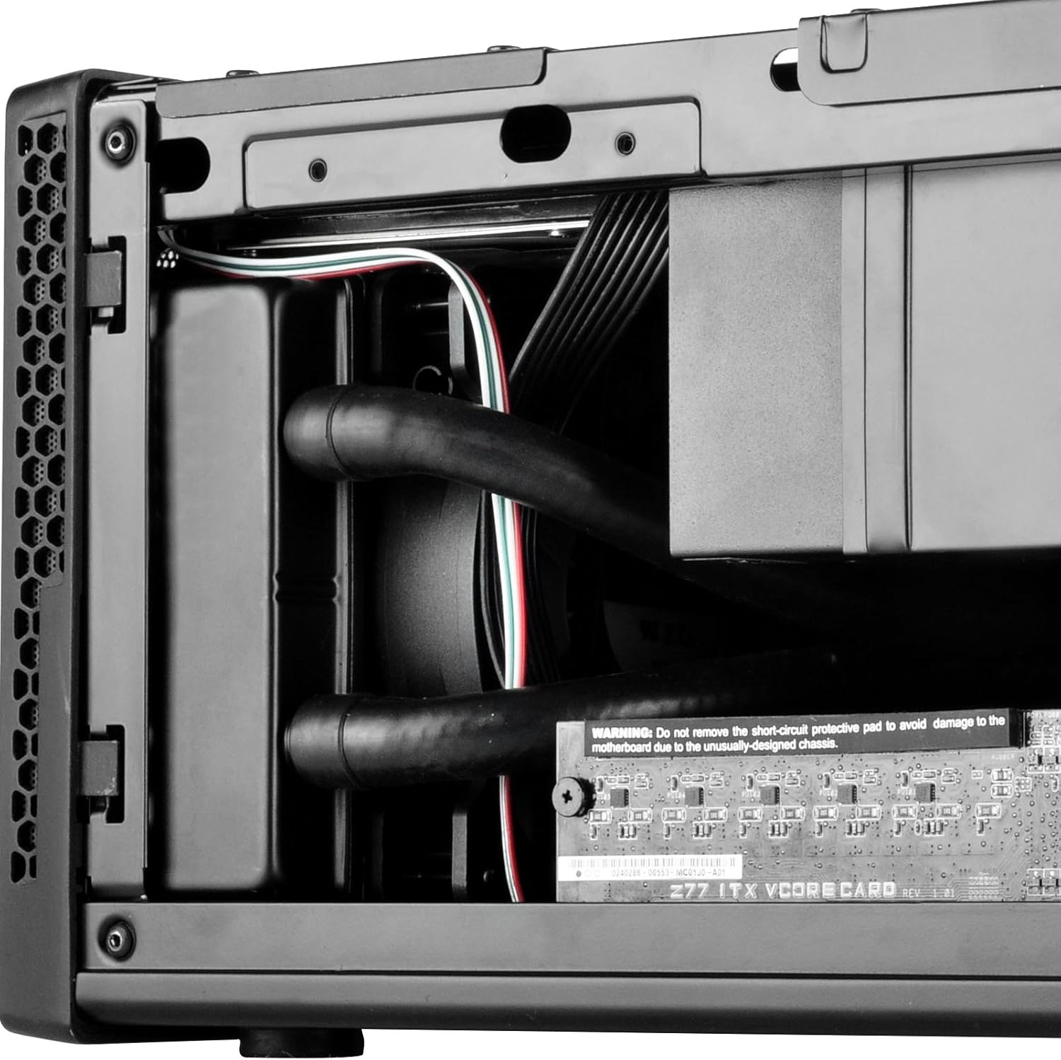 Black Ultra Compact Mini-ITX Computer Case with Mesh Front Panel P38004