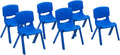 Blue Plastic Stackable Kids Chairs, 4 Pack, 11 inch Seat Height H7885