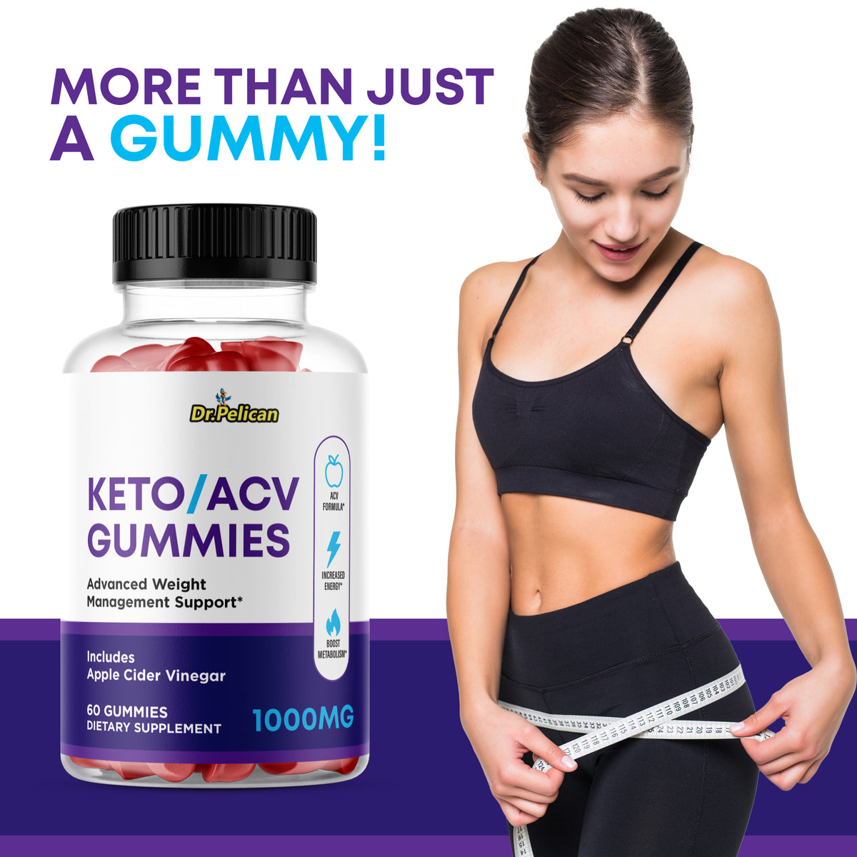 Keto ACV Gummies 1000MG 60 Gummies J6449