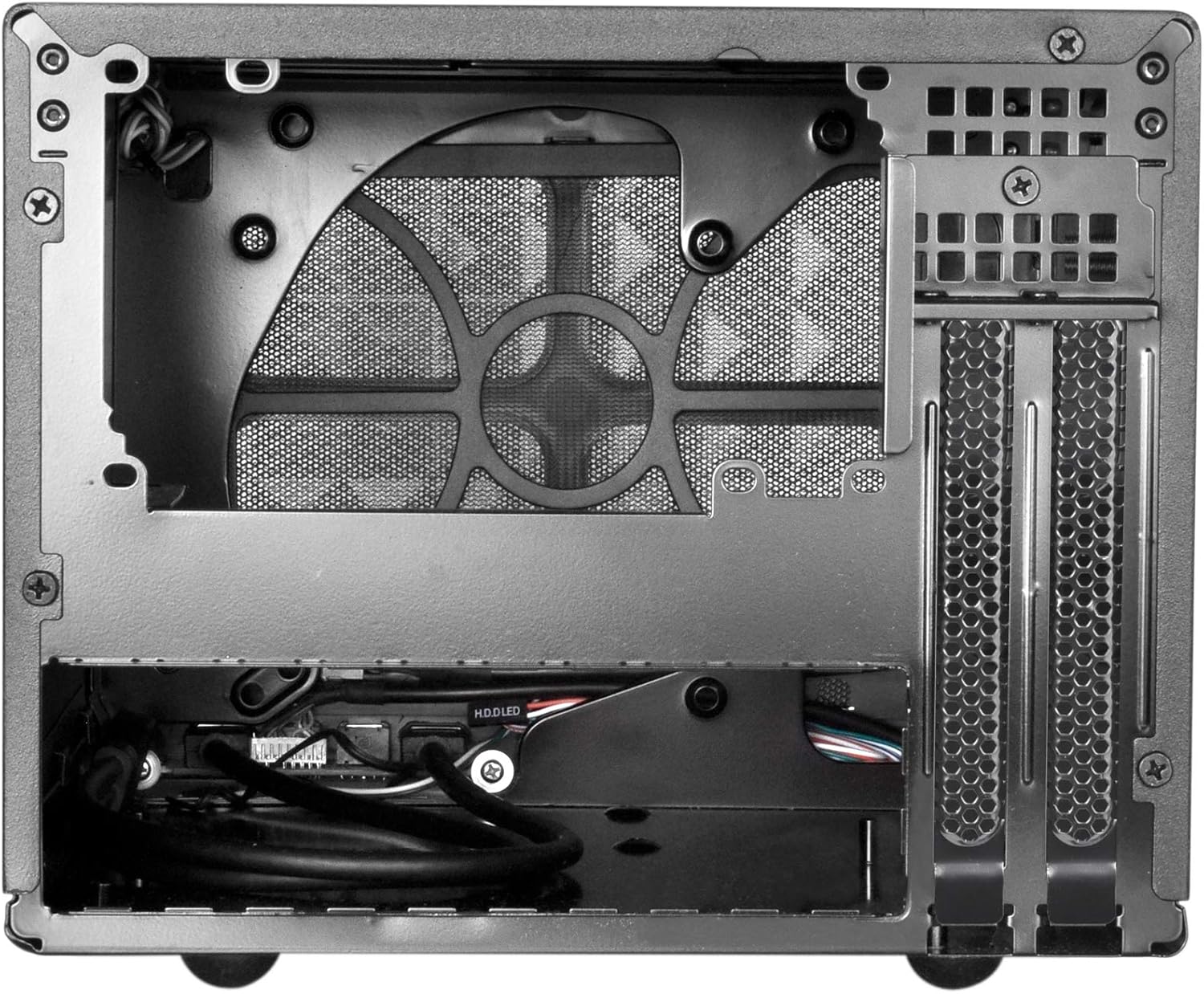 Black Ultra Compact Mini-ITX Computer Case with Mesh Front Panel P38004