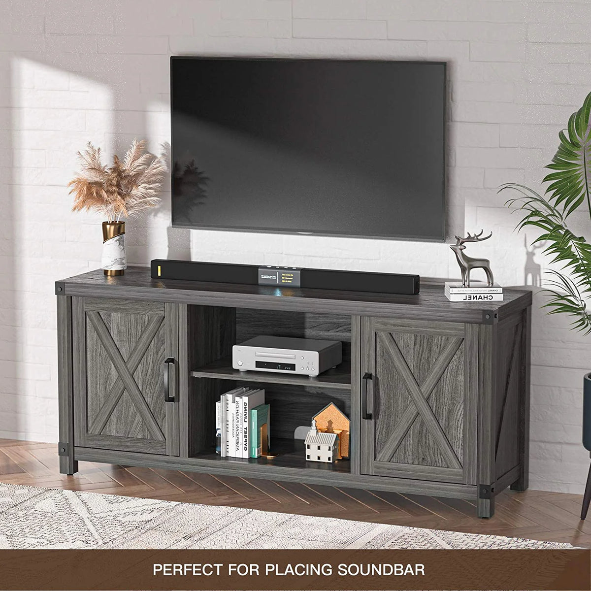 Farmhouse TV Stand with Storage F69104