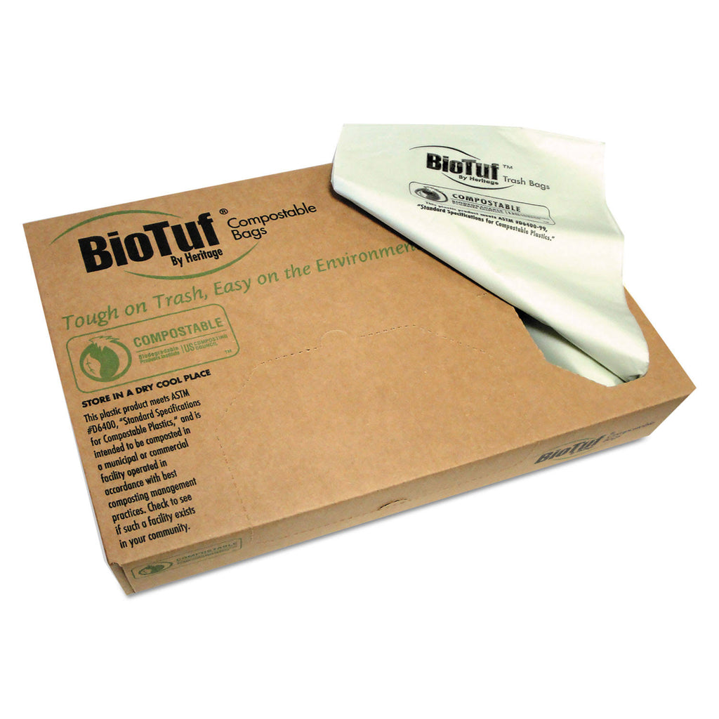 Compostable Can Liners, 64 gal, 0.8 mil, 47x22 x 60 L526299