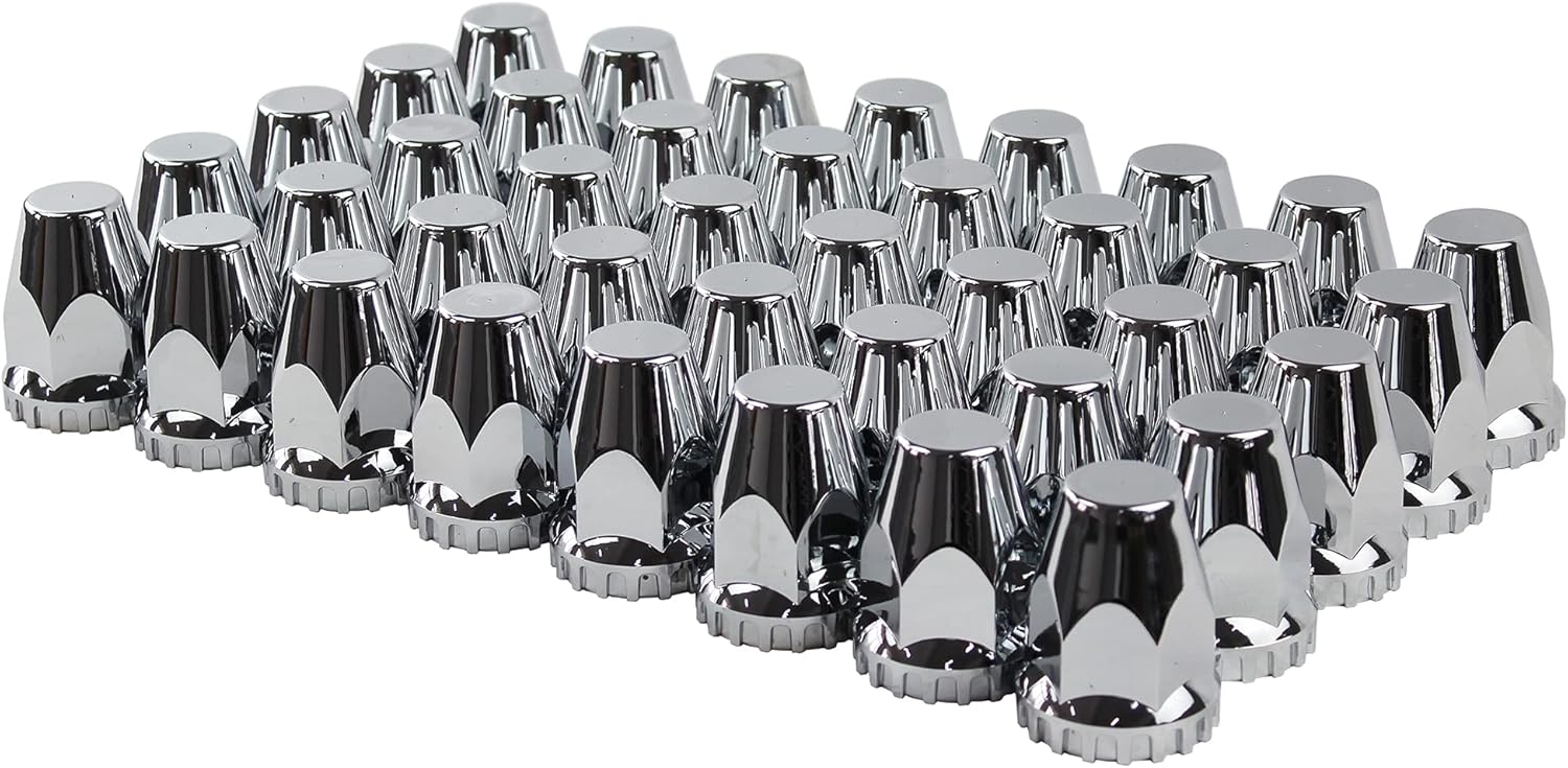 ABS Chrome Plastic 33mm Thread-on Lug Nut Covers Pack of 60 E36199