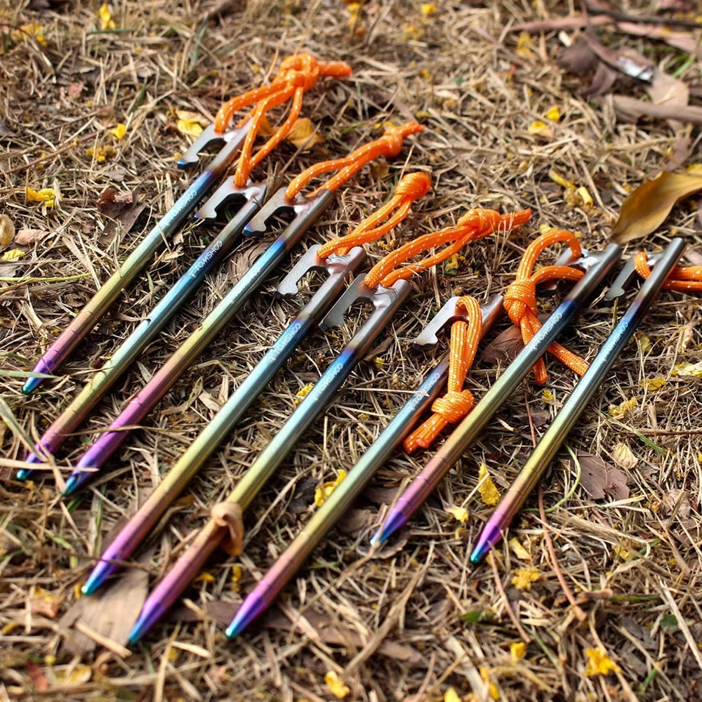Titanium Alloy Tent Stake with Ground Plug Nail J312