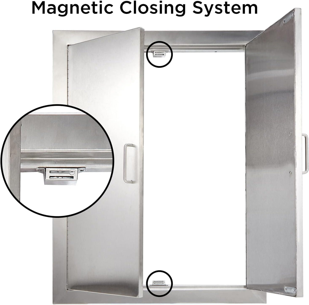 Outdoor Kitchen BBQ Access Door 24W x 31H Inch Stainless Steel Double Doors Y917202