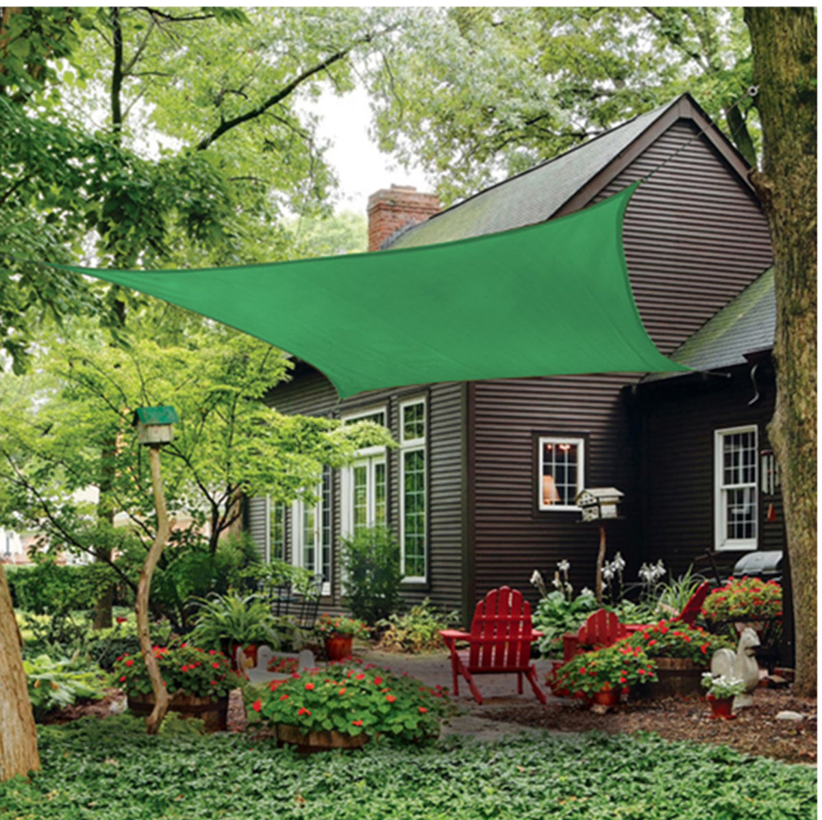 Green 12ft Quadrilateral Sun Shade Sail Y30815