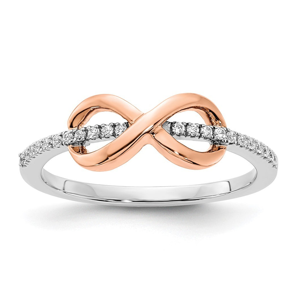 10k Two Tone Gold Diamond Ring Size 7.00 Q5515