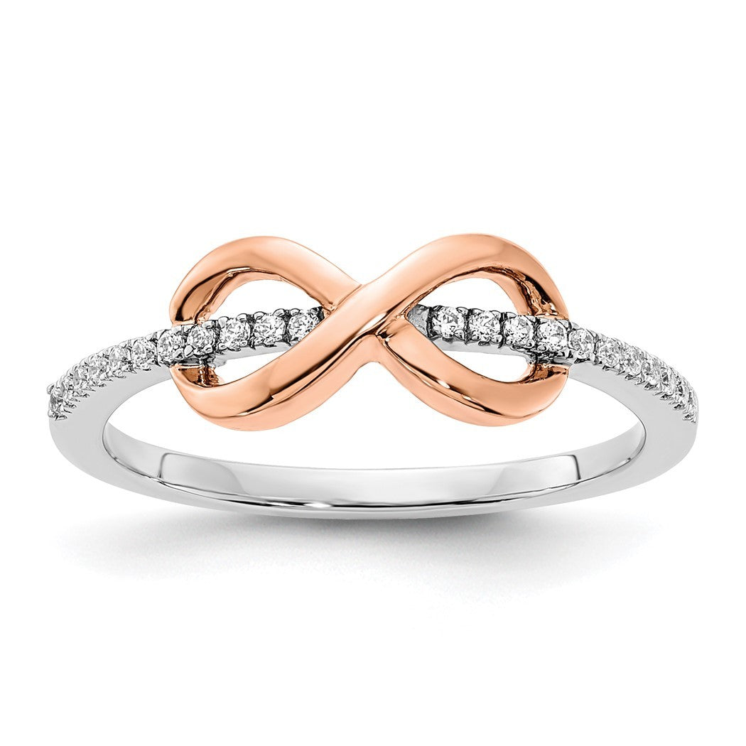 10k Two Tone Gold Diamond Ring Size 7.00 Q5515