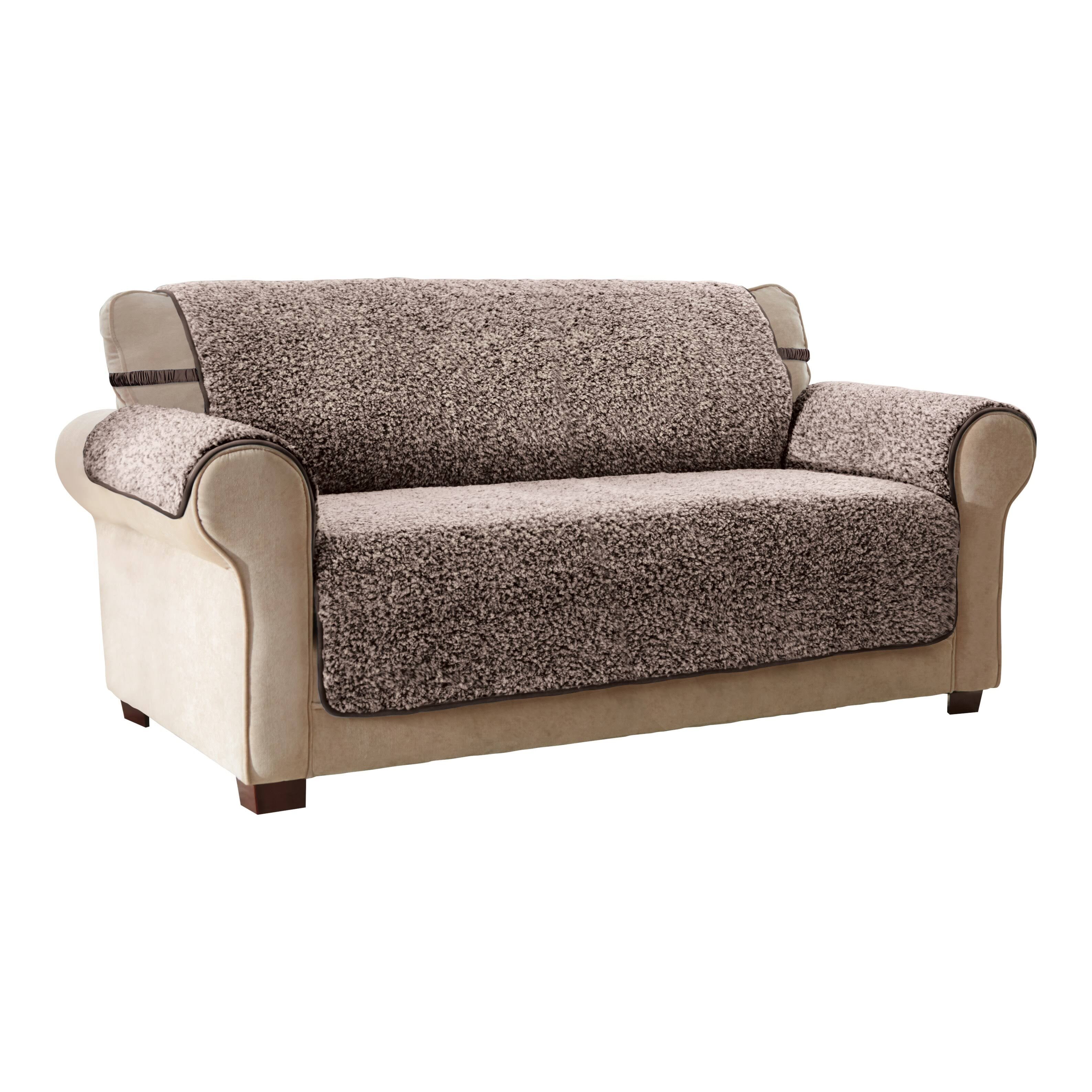 Mocha XL Sherpa Sofa Furniture Covers A679826