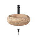 Sandstone Vessel Sink Ensemble with Antique Bronze Finish Faucet, Pop-Up Drain, and Sink Ring W925