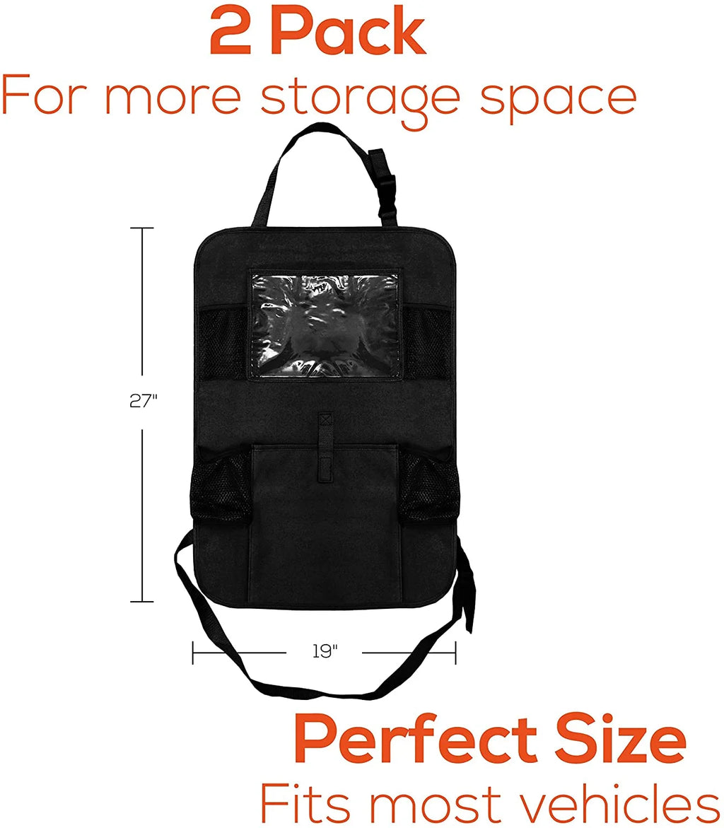 Black 2 Pack X-Large Backseat Car Organizer with 5 Pockets U998504