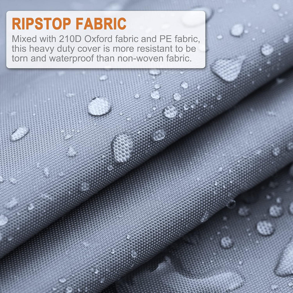 Rip-Stop 210D Class C RV Cover Windproof Waterproof Camper Cover with 2Pcs Extra Long Straps & Gutter Covers Z607